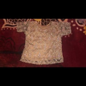 baby girl peach nd gold lehnga